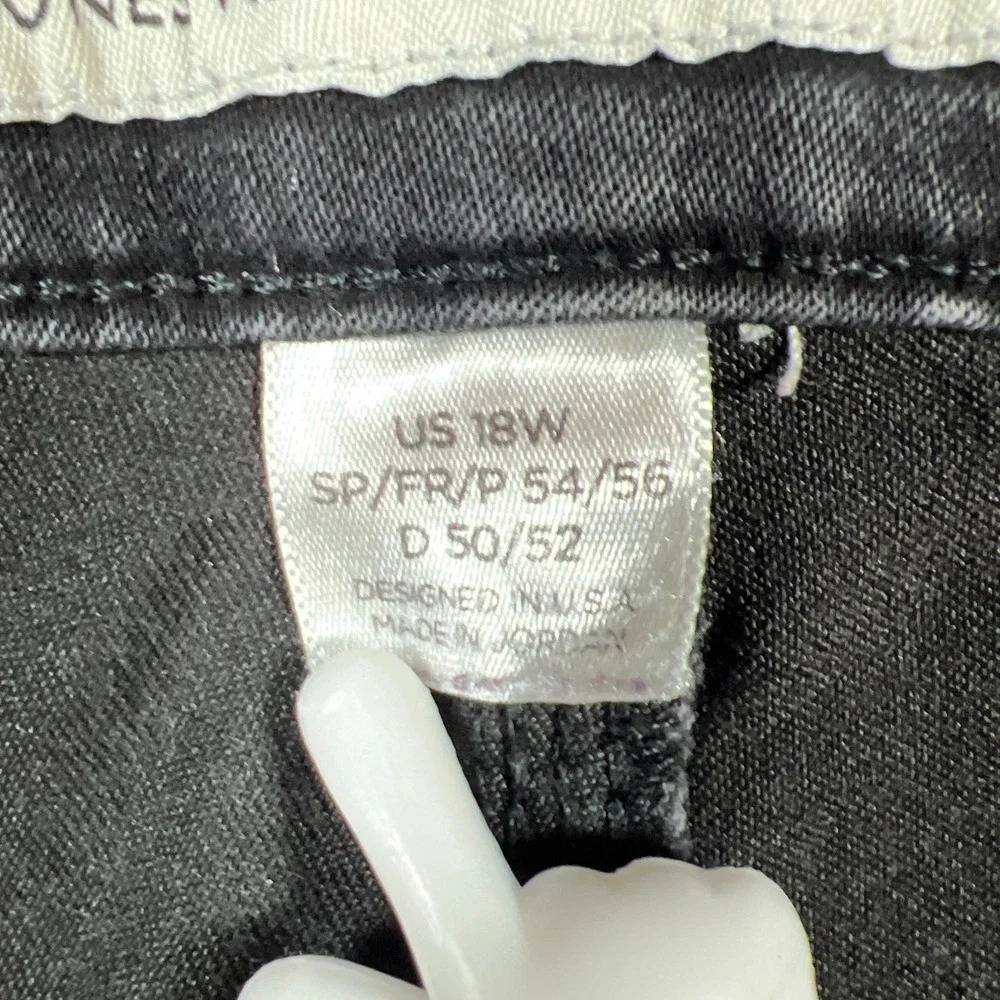 Jones New York Sutton Straight Jeans Womens 18W Black Denim Cotton High Rise